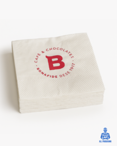 Servilletas Impresas Personalizadas Cafeterías CON LOGO 24x24cm 12cm