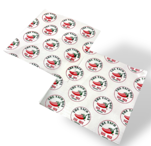 Papel parafinado personalizado impreso con logo