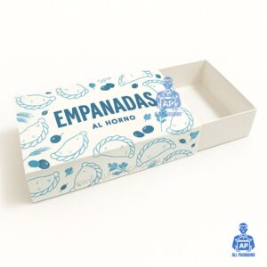 Cajas de Empandas Personalizadas cartulina full color deslizables
