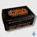 Caja de Hamburguesas chica cartulina color impresa personalizada