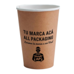 VASOS DE POLIPAPEL madera marrón PARA CAFE IMPRESOS PERSOANLIZADOS 1 COLOR -