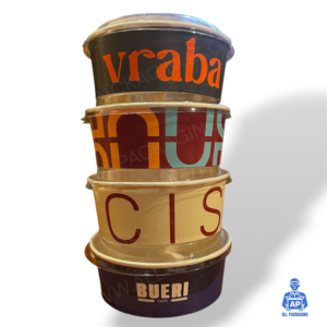 Woks Ensaladeras Polipapel Cartulina Personalizados 50oz/1180ml