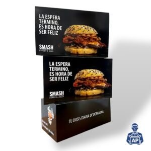 Caja Hamburguesas Premium Full Color 22x13x10,5cm